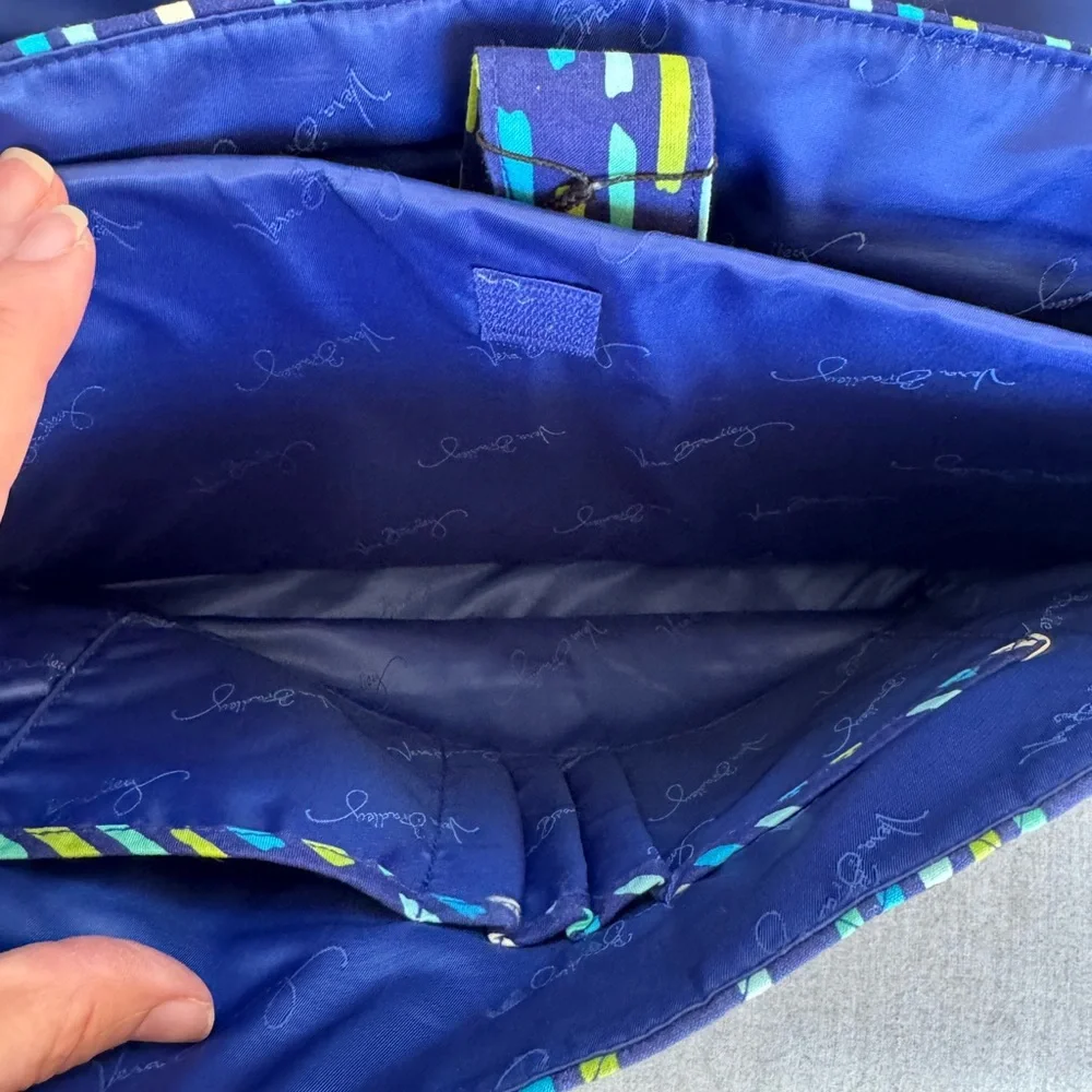 Vera Bradley, Messenger Laptop Bag, Blue & Green Quilted Bag